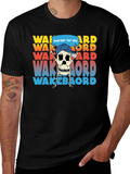 Wakeboarder Skeleton Graphic Tee - Cool Watersport Shirt