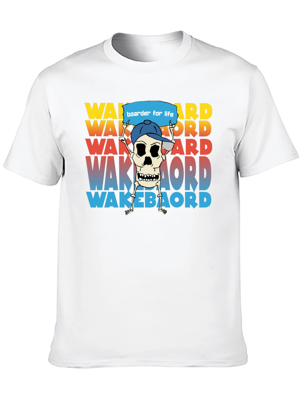 Wakeboarder Skeleton Graphic Tee - Cool Watersport Shirt