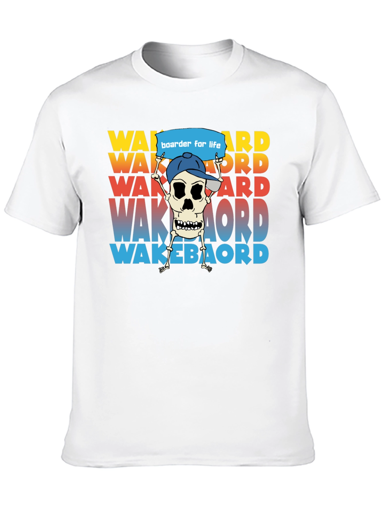 Wakeboarder Skeleton Graphic Tee - Cool Watersport Shirt