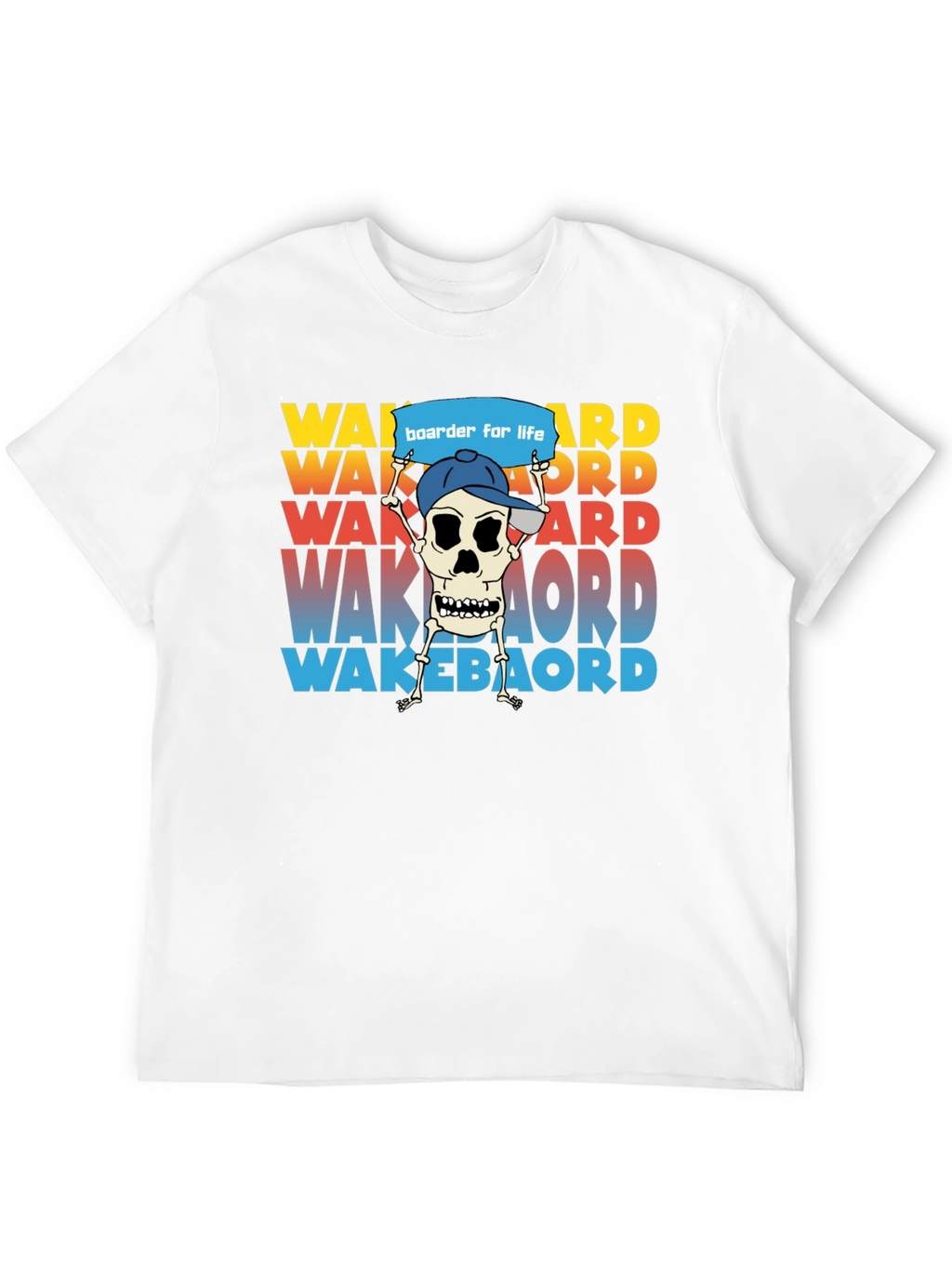 Wakeboarder Skeleton Graphic Tee - Cool Watersport Shirt
