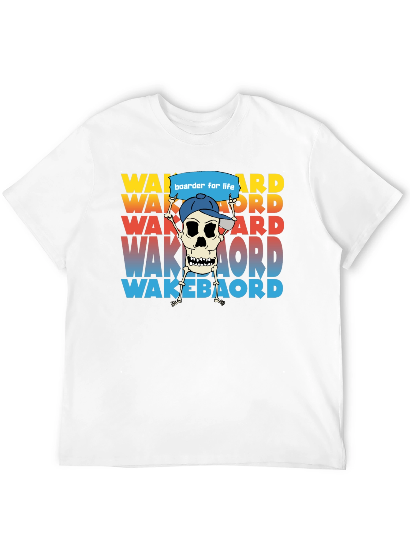 Wakeboarder Skeleton Graphic Tee - Cool Watersport Shirt