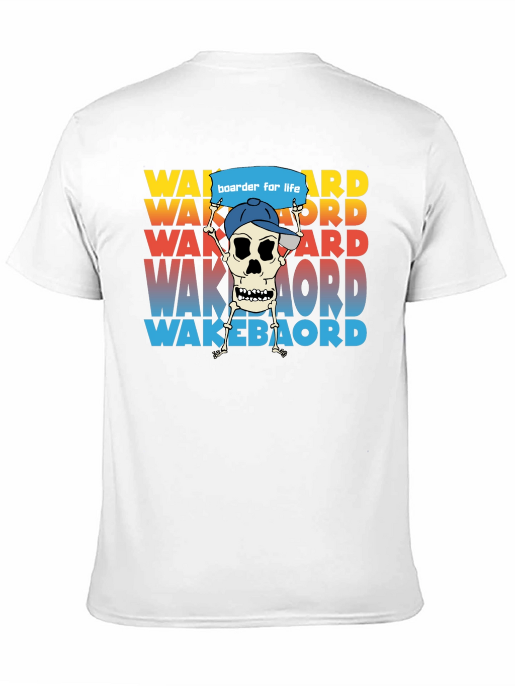 Wakeboarder Skeleton Graphic Tee - Cool Watersport Shirt