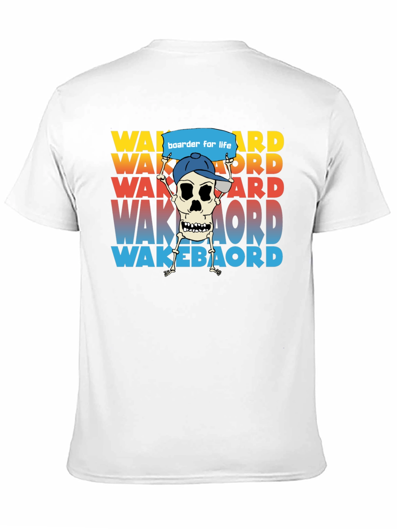 Wakeboarder Skeleton Graphic Tee - Cool Watersport Shirt
