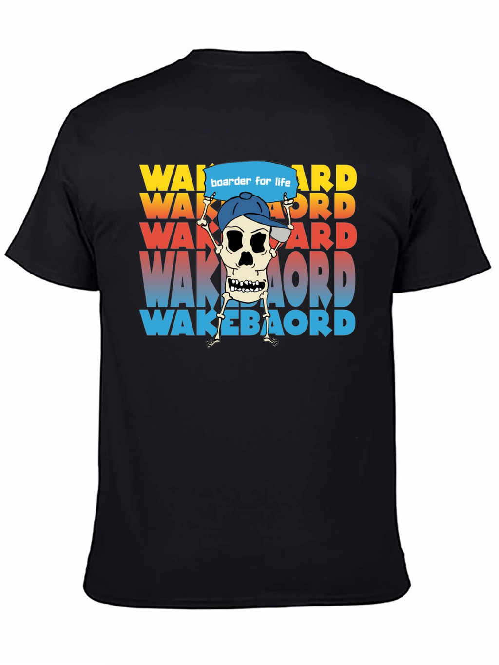 Wakeboarder Skeleton Graphic Tee - Cool Watersport Shirt
