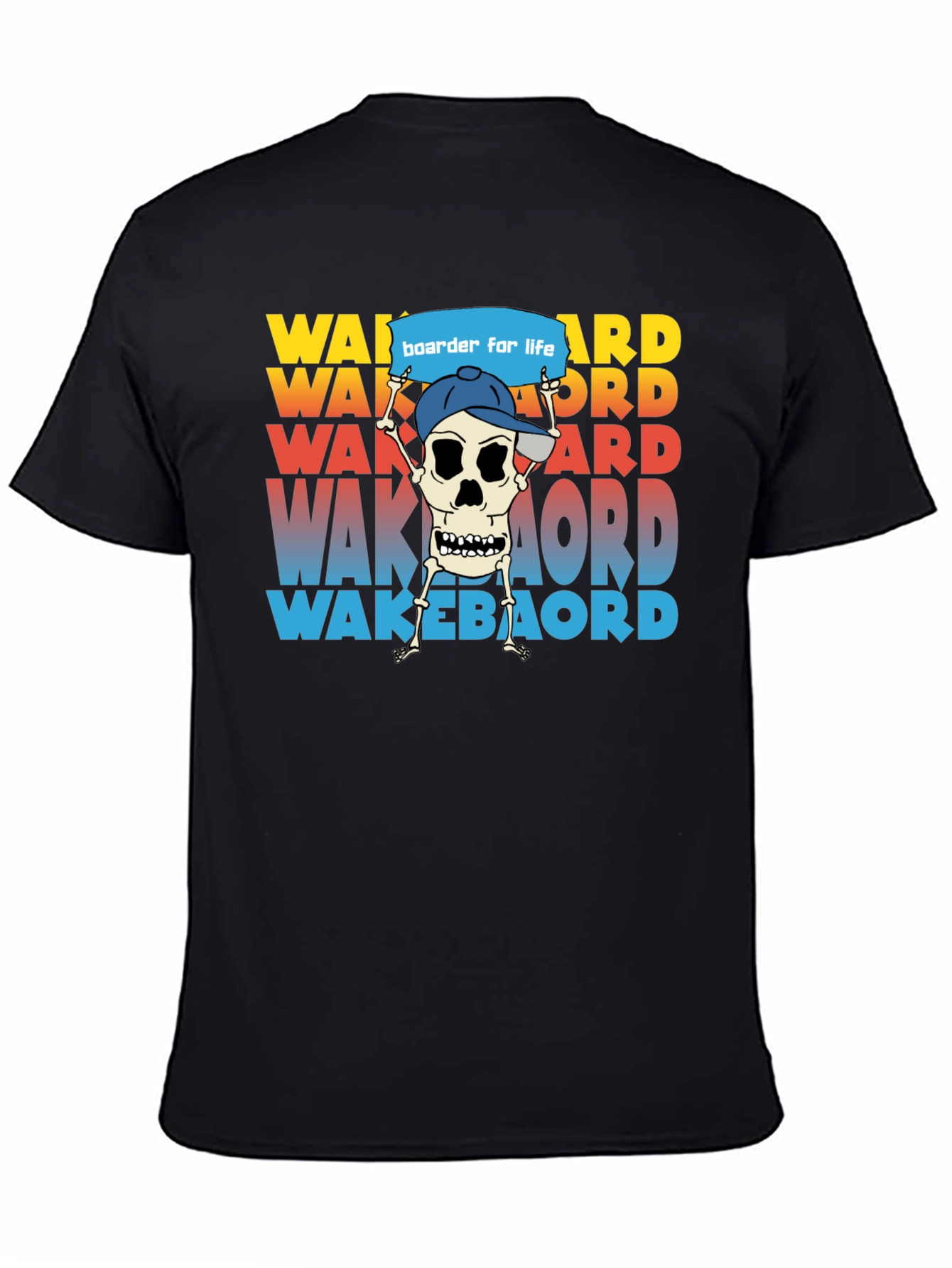 Wakeboarder Skeleton Graphic Tee - Cool Watersport Shirt