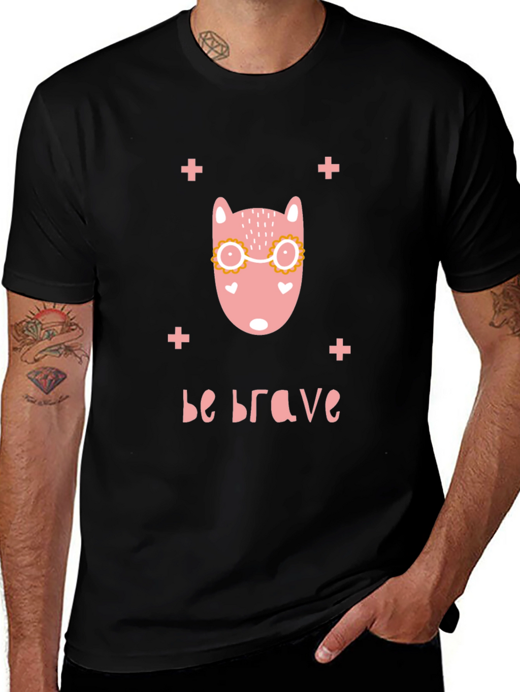 Be Brave Graphic T-Shirt - Cute Animal Design