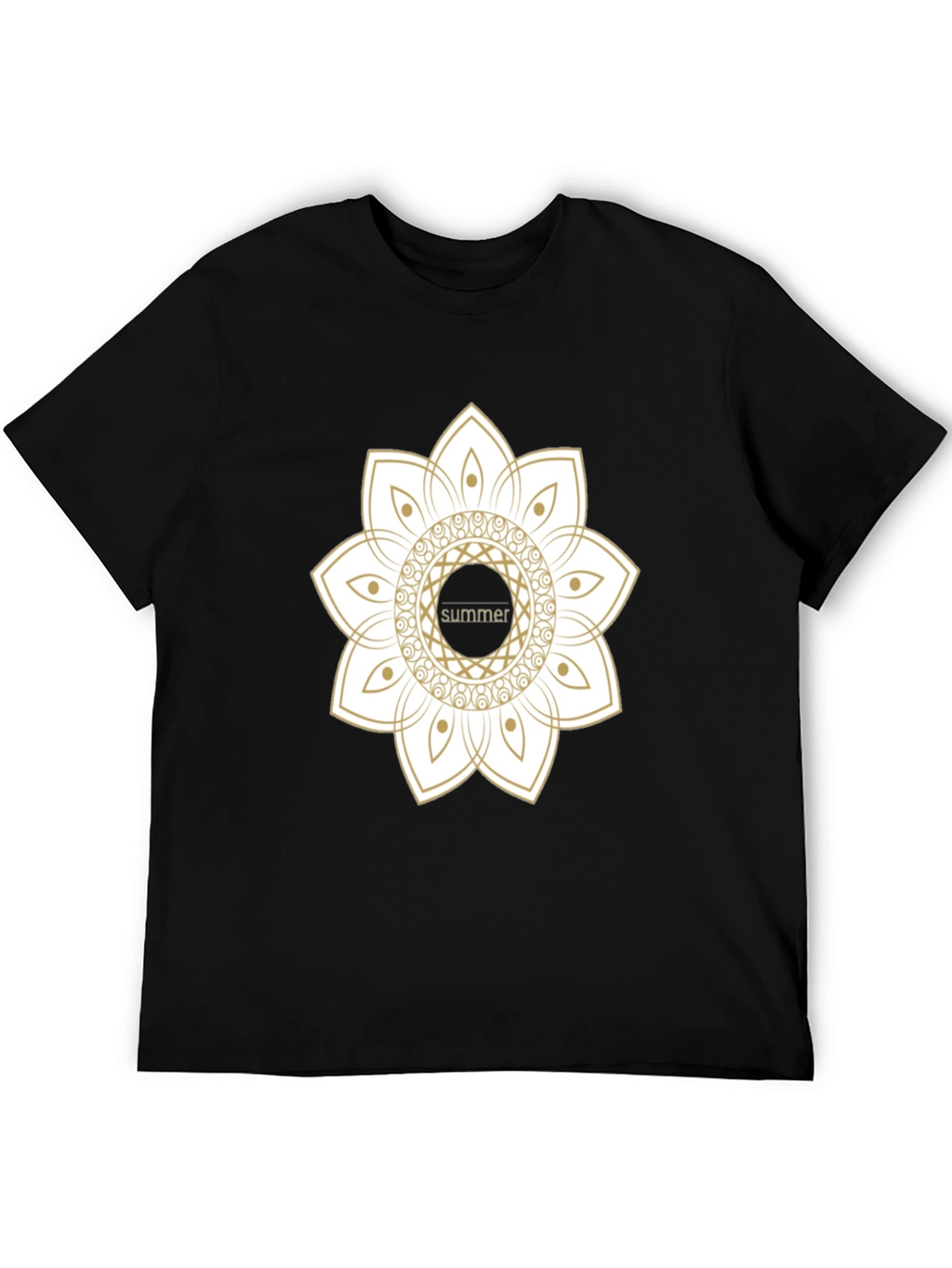 Summer Mandala Black Graphic Tee
