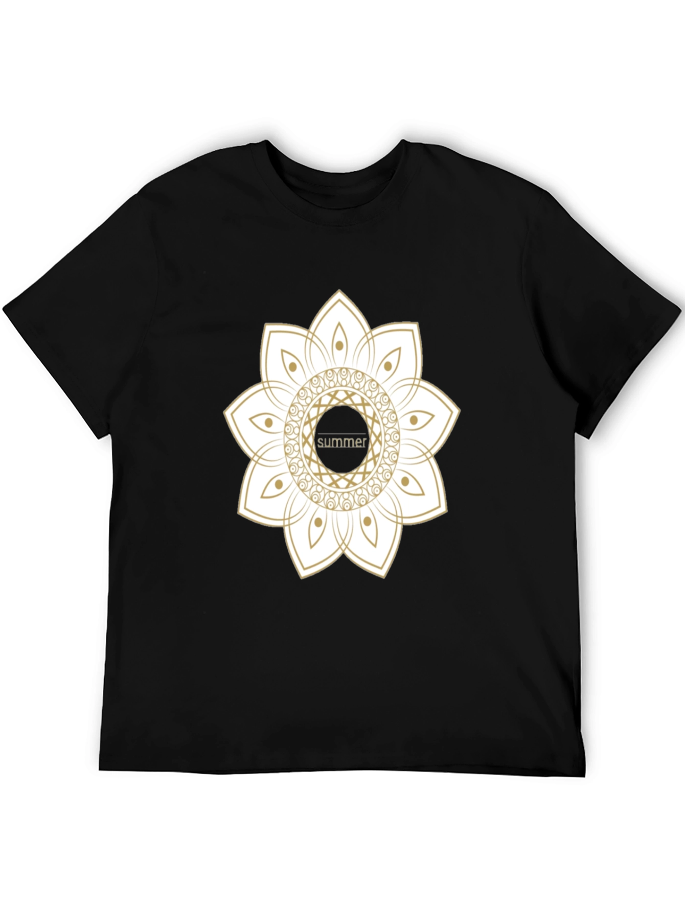 Summer Mandala Black Graphic Tee