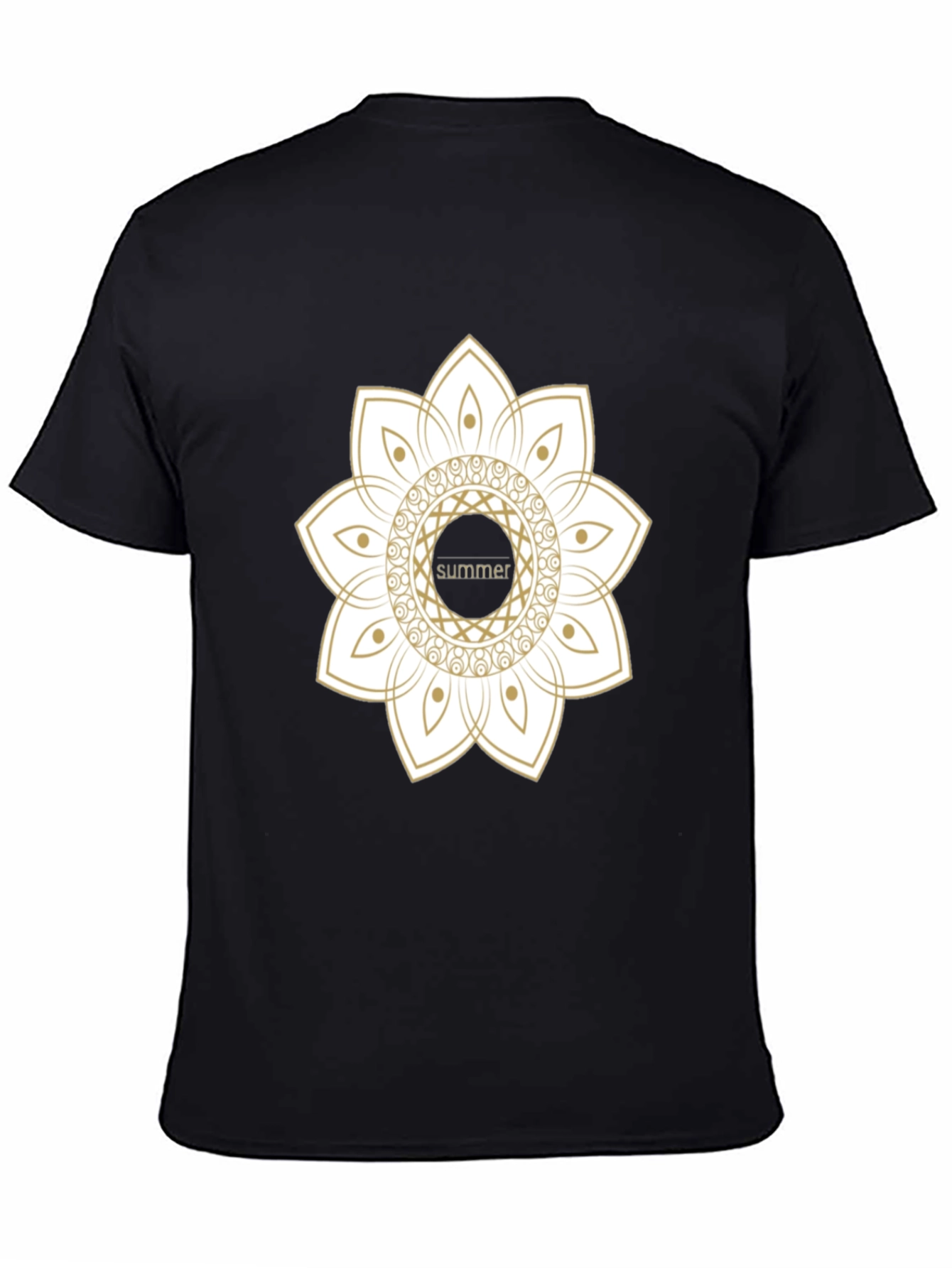 Summer Mandala Black Graphic Tee