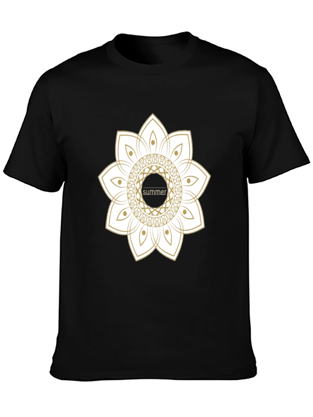 Summer Mandala Black Graphic Tee