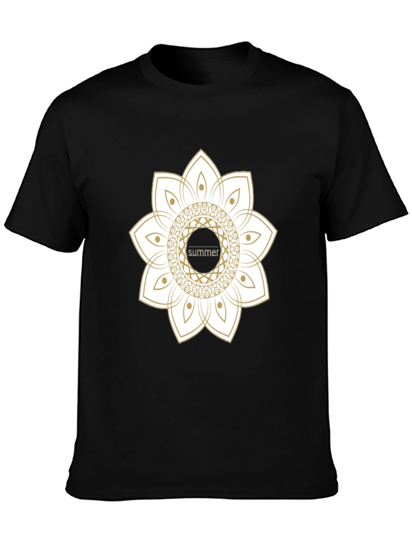 Summer Mandala Black Graphic Tee