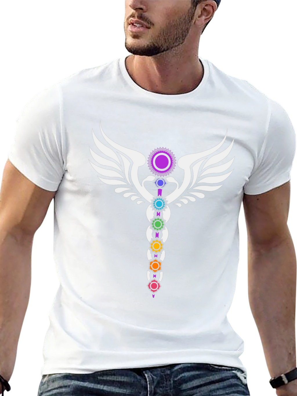 Chakra Wings Black Graphic Tee