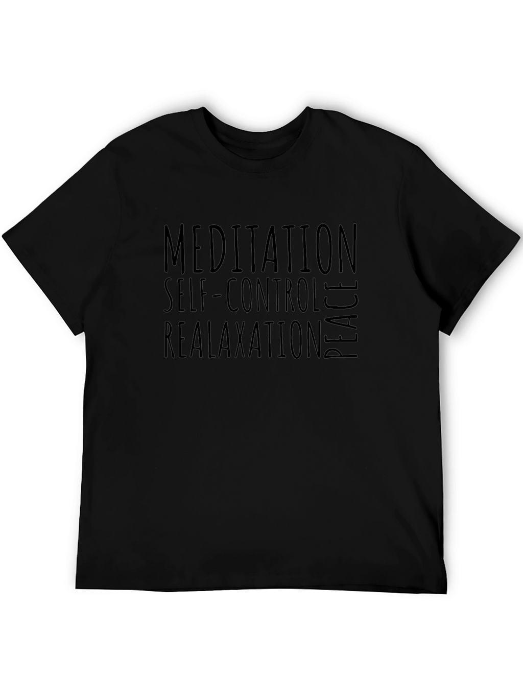 Mens Meditation Self-Control Relax Peace Graphic T-Shirt