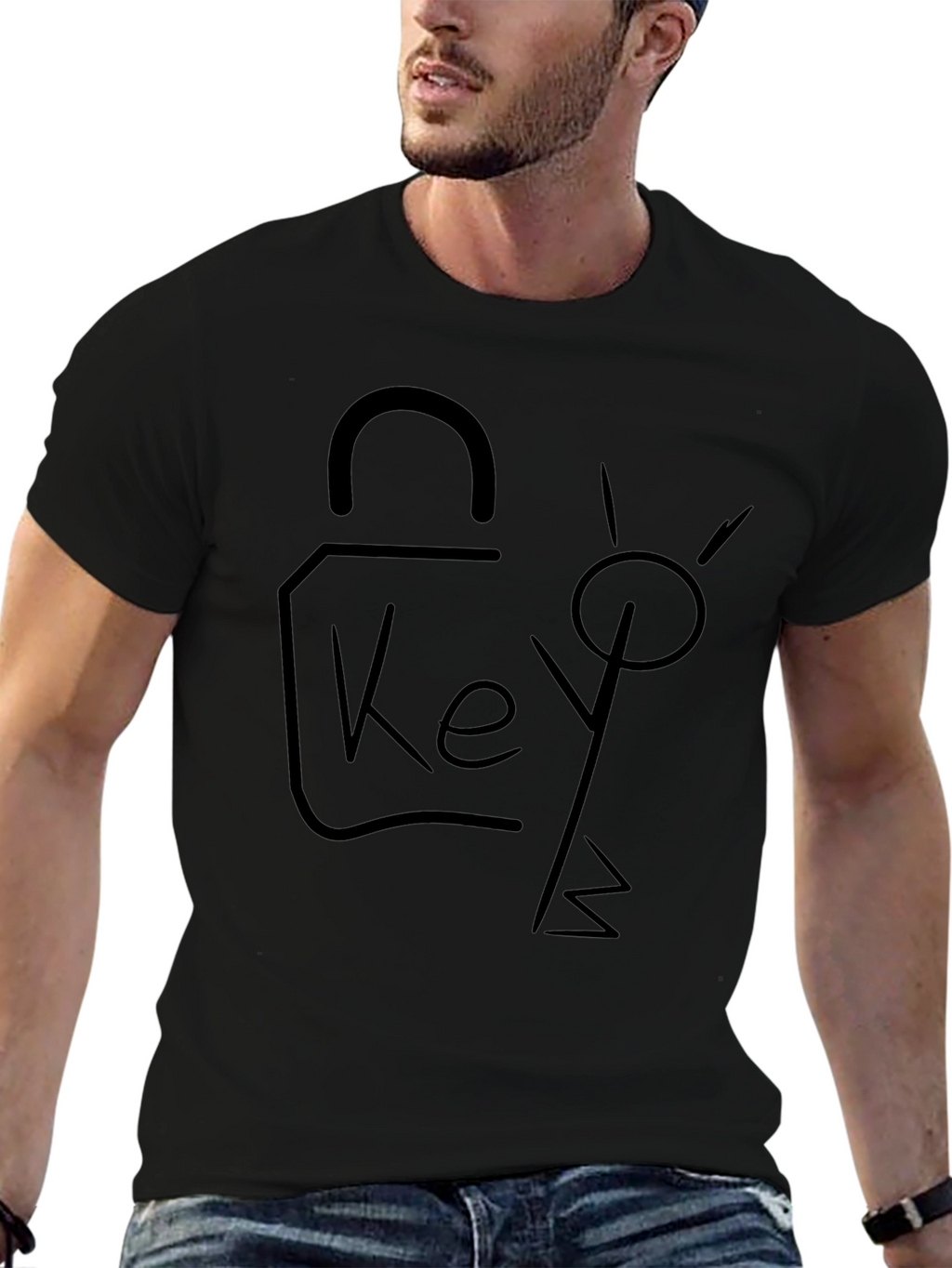Key To My Heart Black Graphic Tee