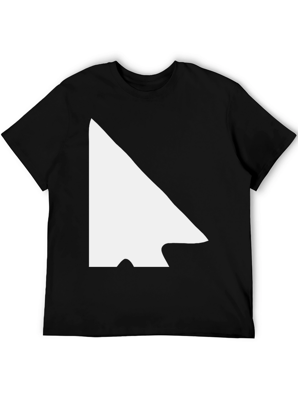 Modern Black Tee with White Arrowhead Graphic