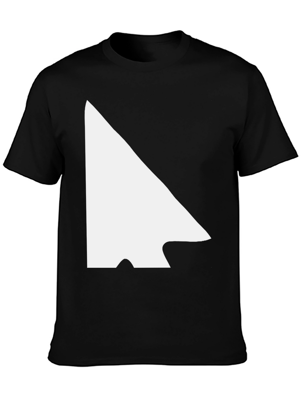 Modern Black Tee with White Arrowhead Graphic