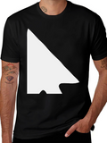 Modern Black Tee with White Arrowhead Graphic