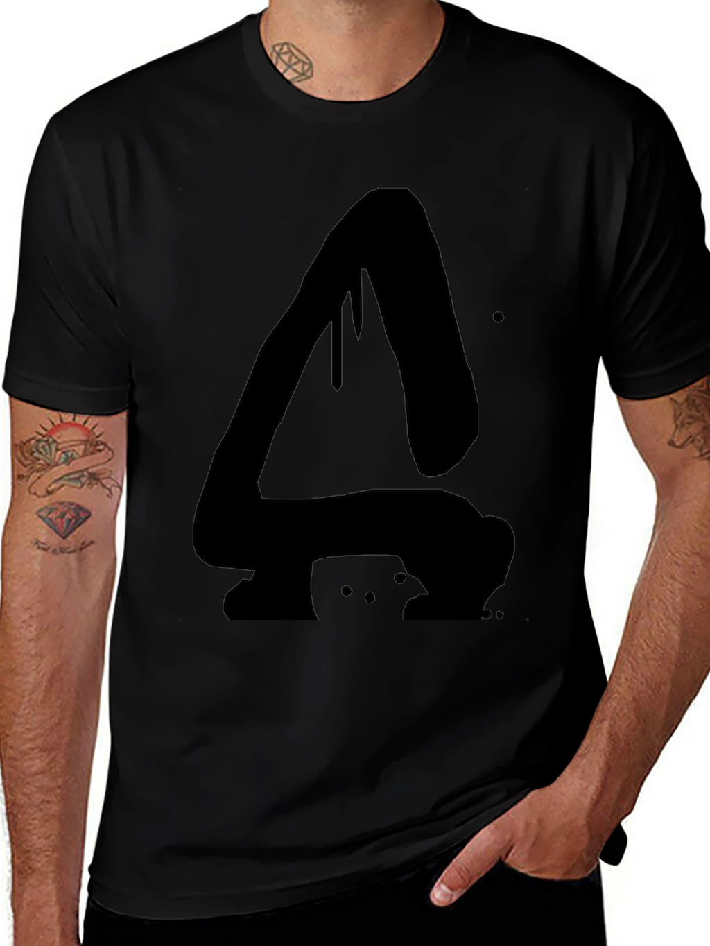 Abstract Dripping A Black Graphic T-Shirt