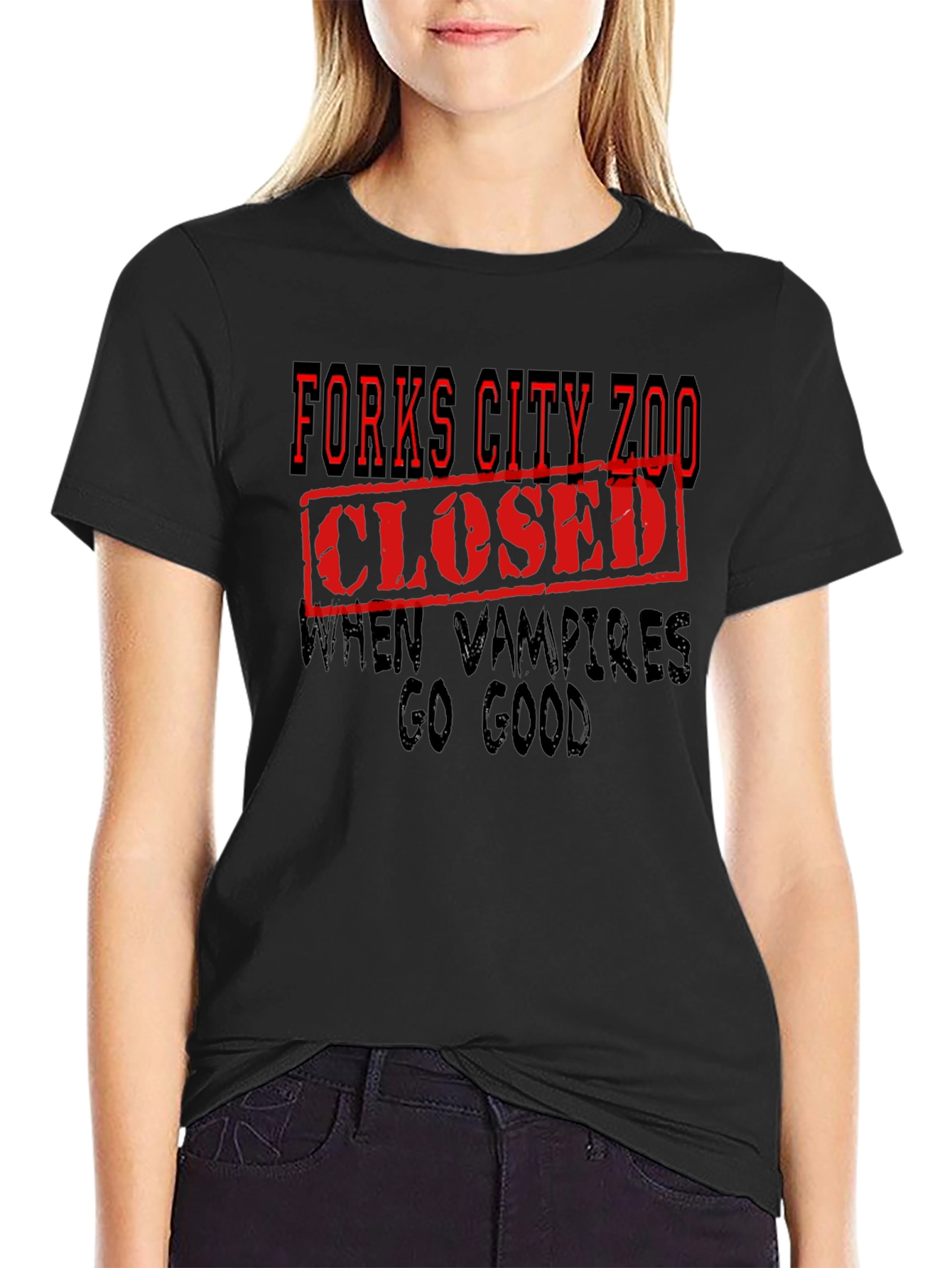 Forks City Zoo T-Shirt - Closed When Vampires Go Good