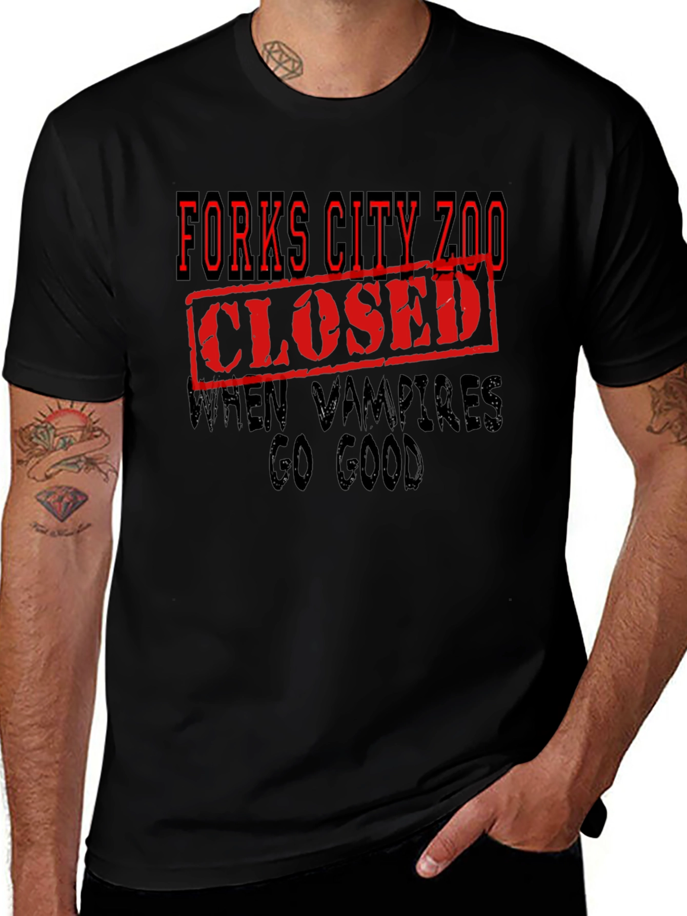 Forks City Zoo T-Shirt - Closed When Vampires Go Good