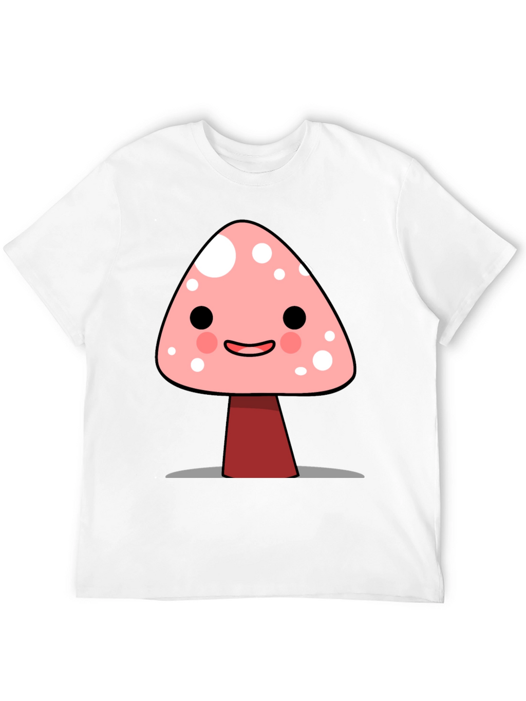 Cute Mushroom Graphic Print Black T-Shirt