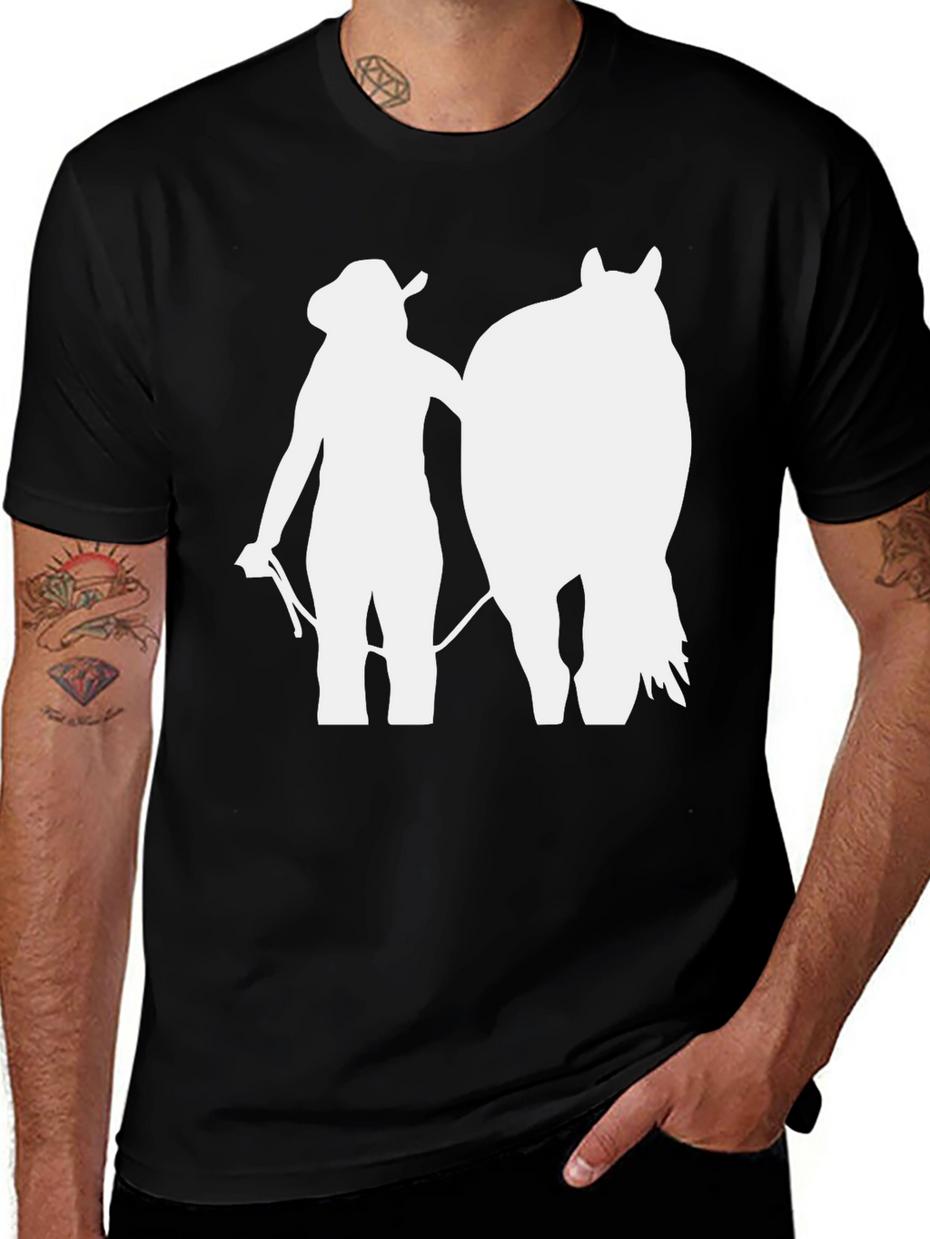 Cowgirl Horse T-Shirt: Western Silhouette Tee
