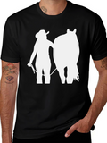 Cowgirl Horse T-Shirt: Western Silhouette Tee