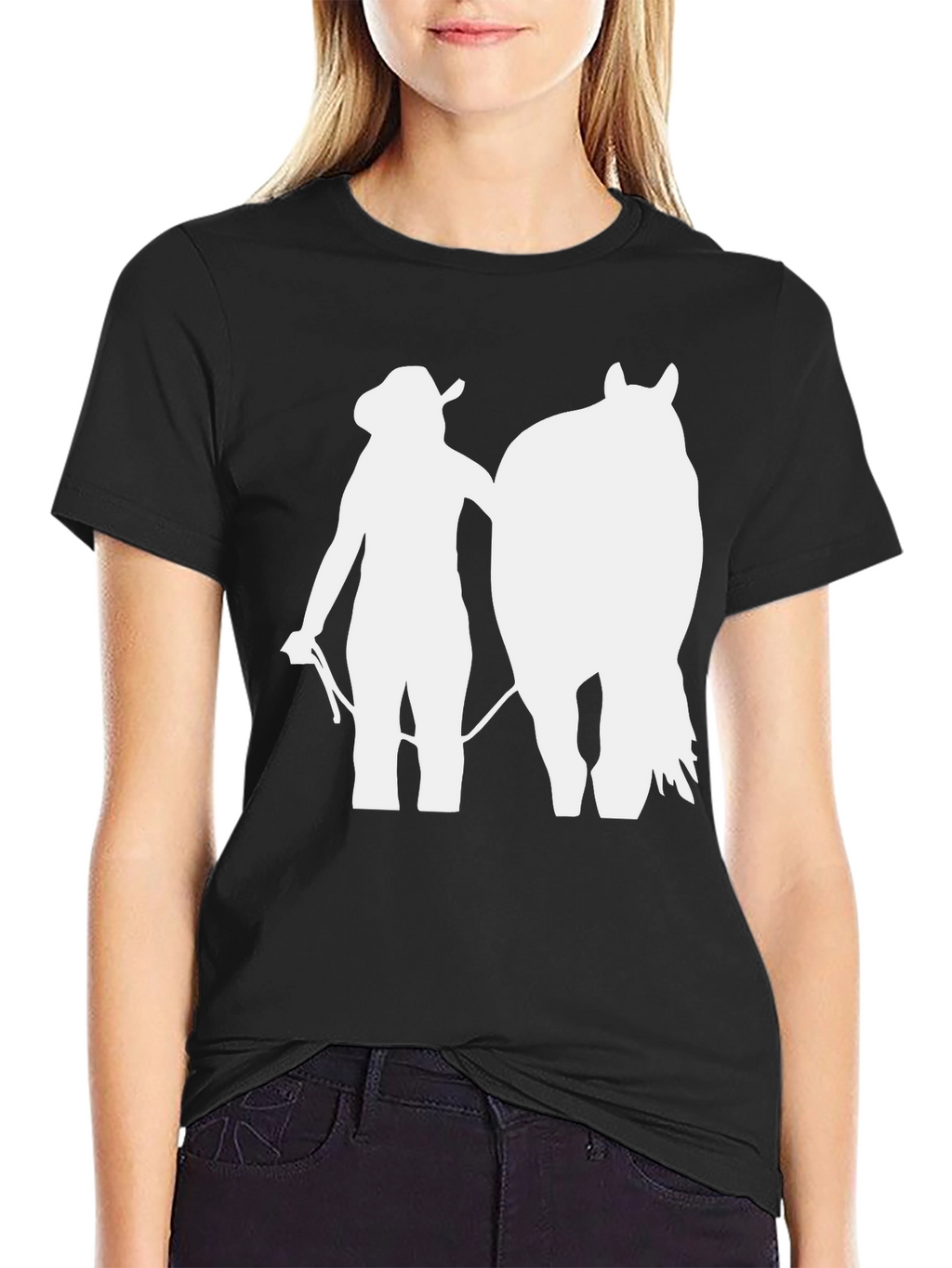 Cowgirl Horse T-Shirt: Western Silhouette Tee