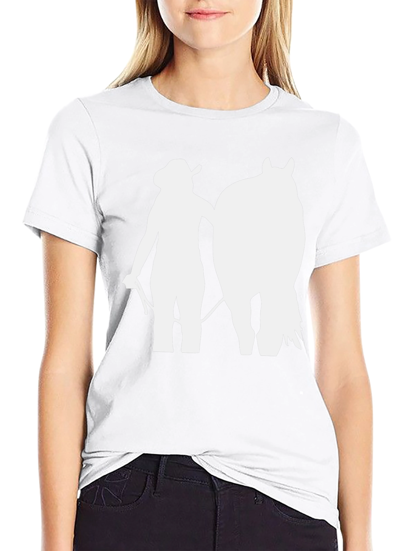 Cowgirl Horse T-Shirt: Western Silhouette Tee