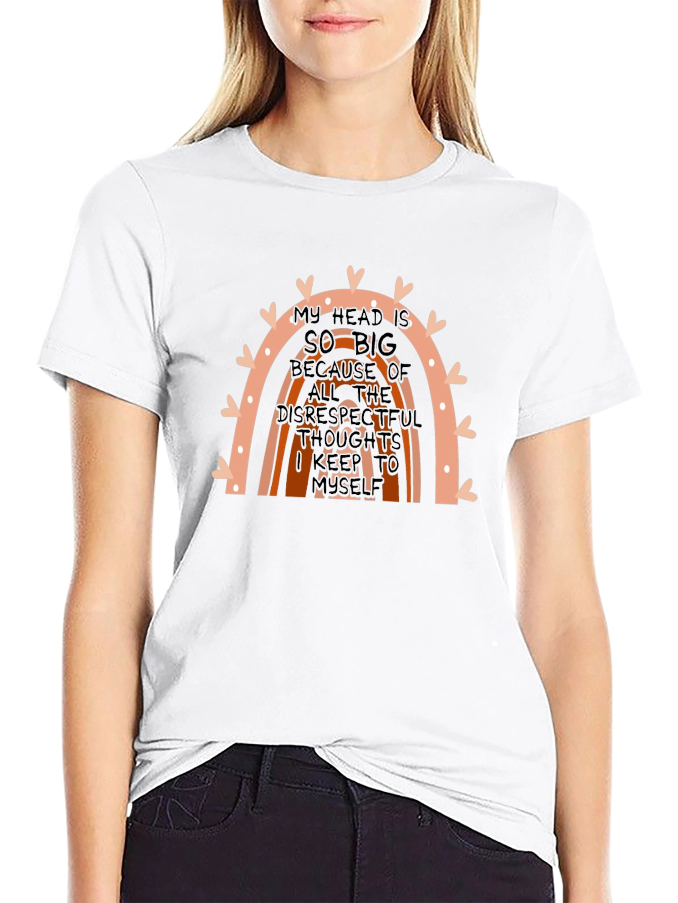 Funny Rainbow Graphic Tee - My Head Is So Big