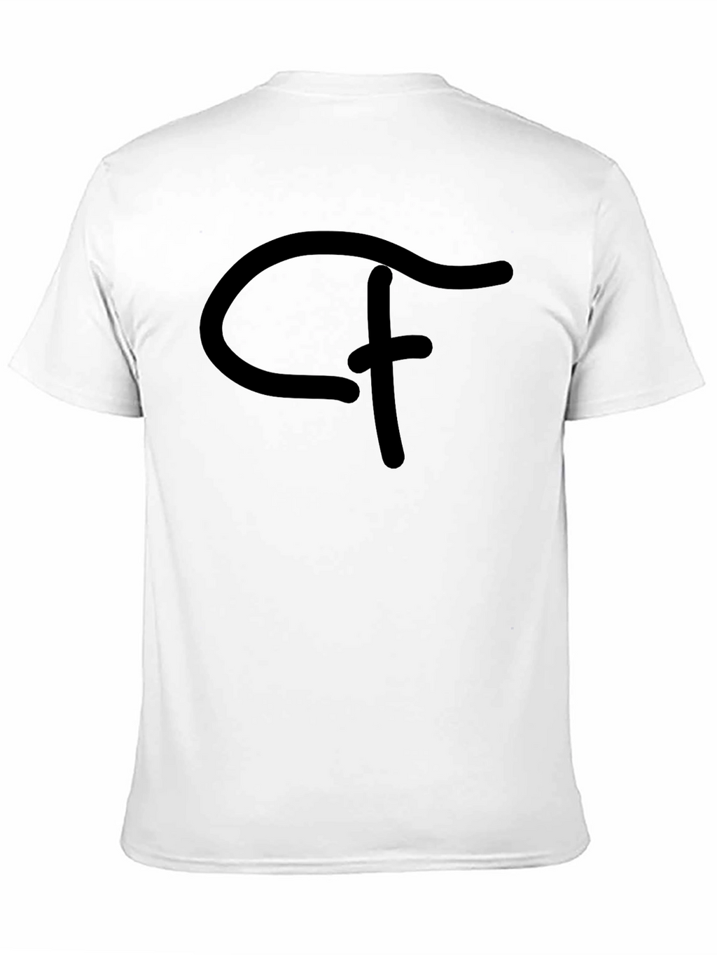 Black T-Shirt with Abstract Logo Graphic Print