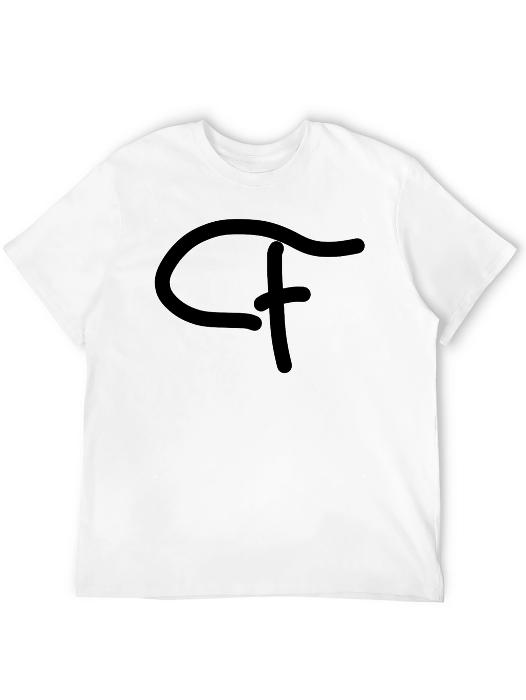 Black T-Shirt with Abstract Logo Graphic Print