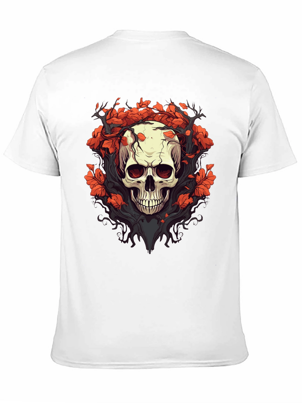 Skull & Floral Graphic Tee - Black T-Shirt