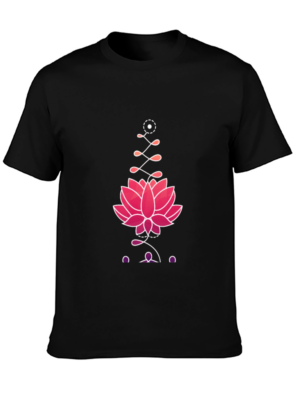 Lotus Graphic Print Tee - Black