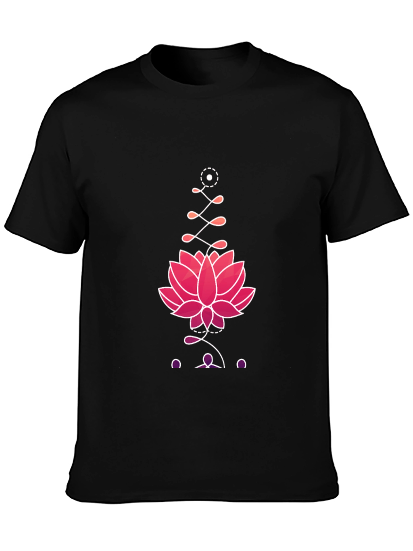 Lotus Graphic Print Tee - Black