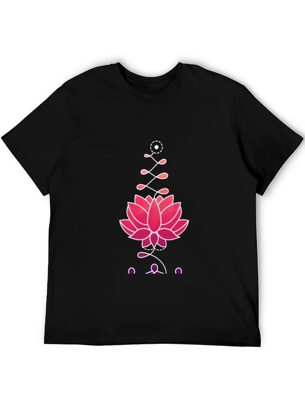 Lotus Graphic Print Tee - Black