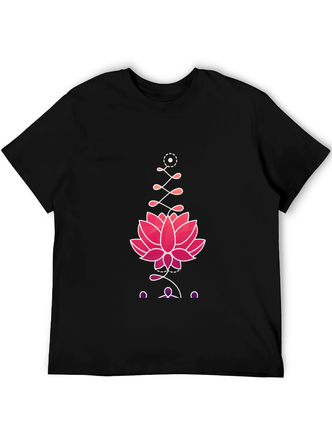 Lotus Graphic Print Tee - Black