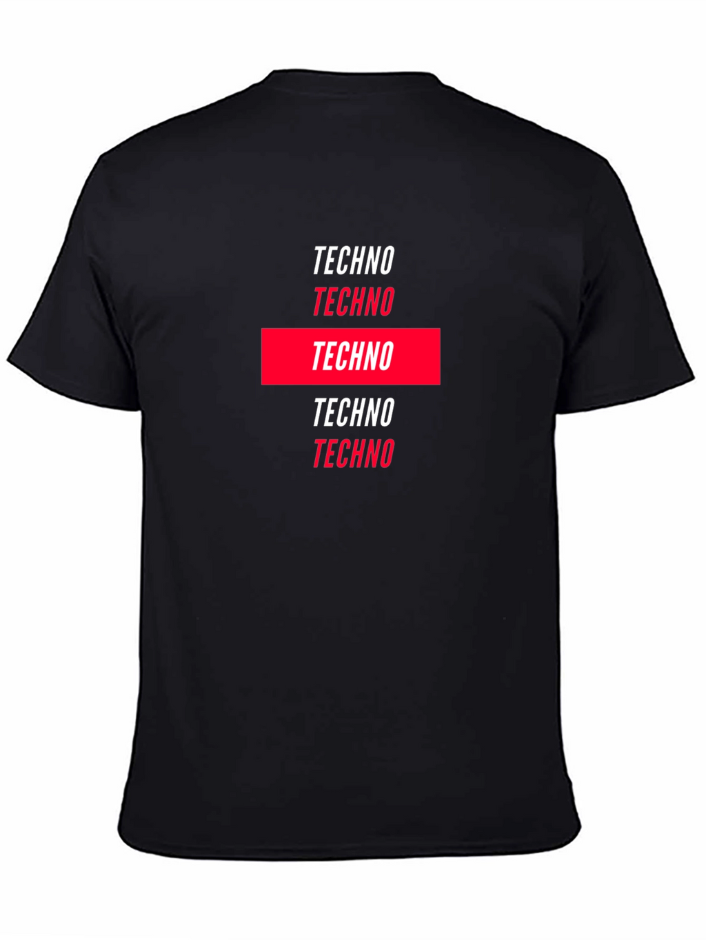 Techno Graphic Print Black T-Shirt