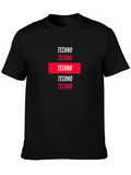 Techno Graphic Print Black T-Shirt