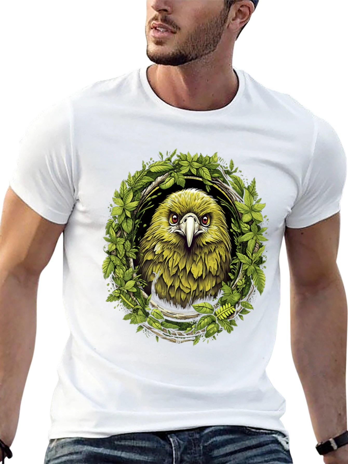Eagle Wreath Graphic Tee - Nature Inspired Bird Shirt