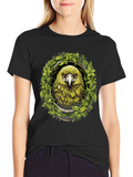 Eagle Wreath Graphic Tee - Nature Inspired Bird Shirt