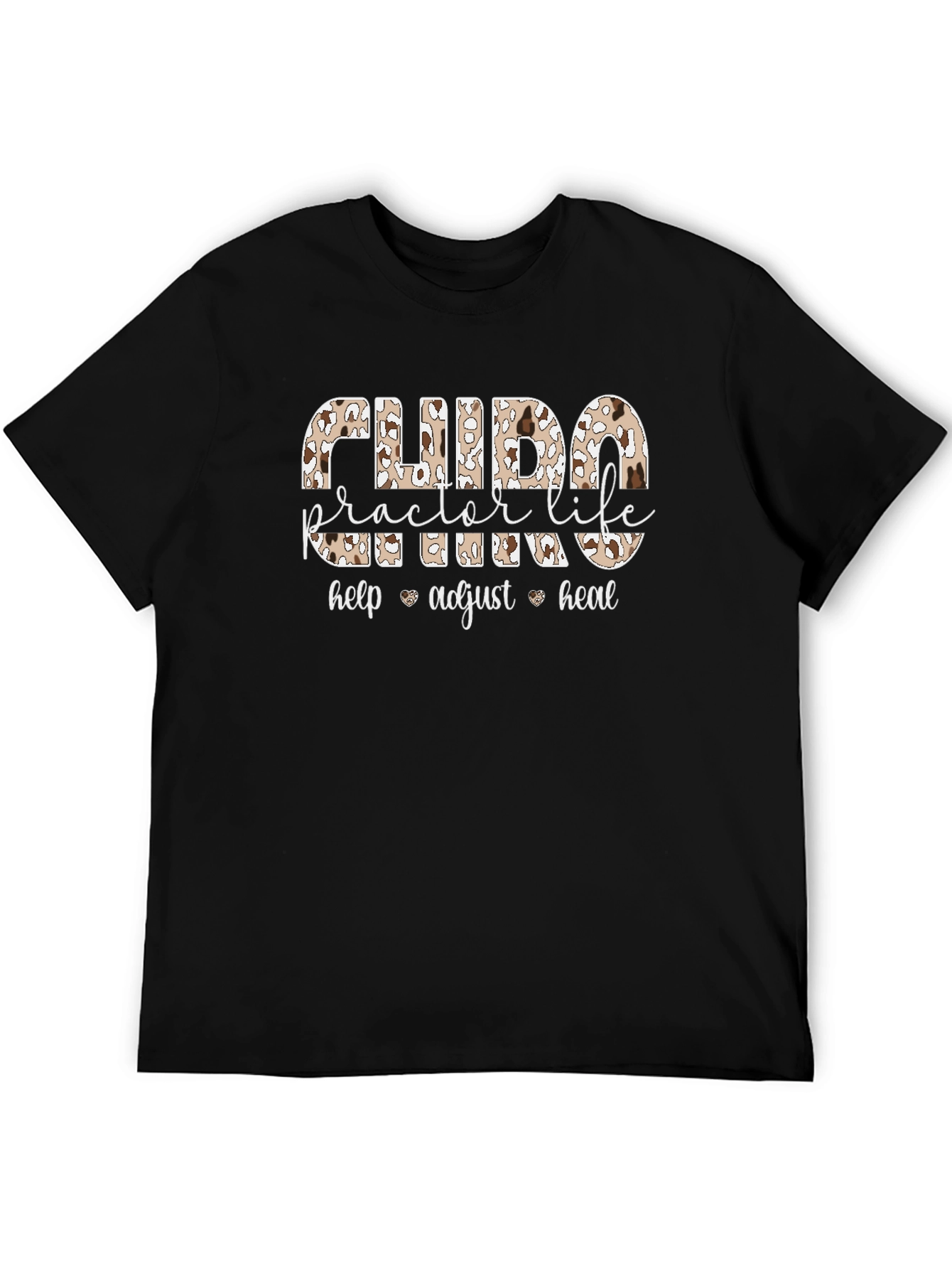 Chiropractor Life Leopard Print Graphic T-Shirt