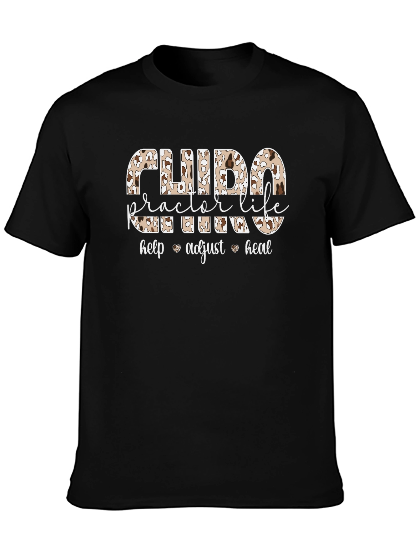 Chiropractor Life Leopard Print Graphic T-Shirt