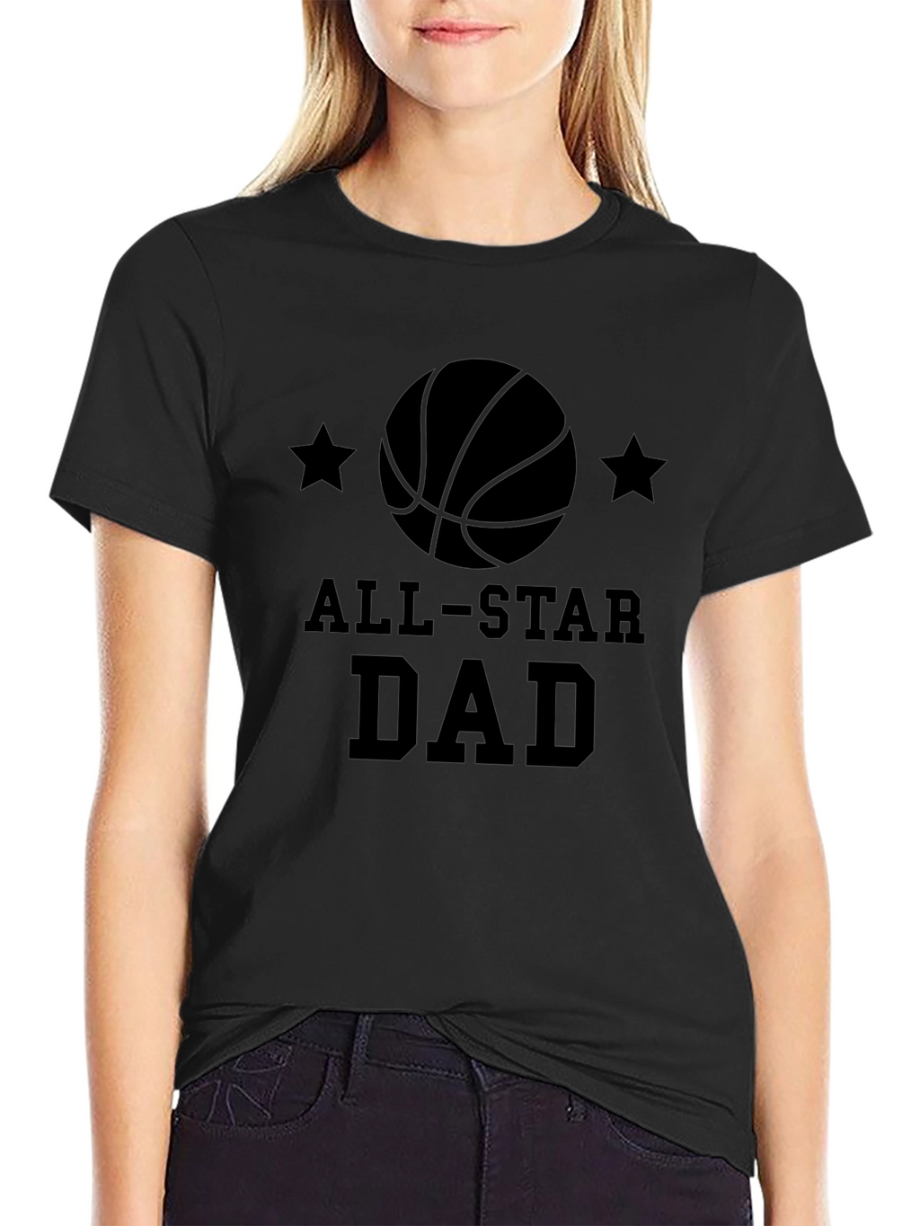 All-Star Dad Black Graphic T-Shirt