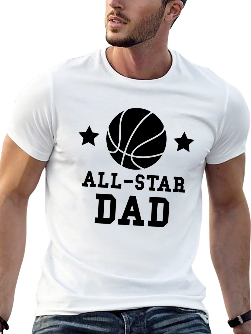 All-Star Dad Black Graphic T-Shirt