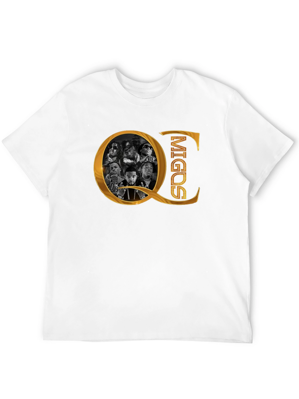 QC Migos Graphic Print Black T-Shirt
