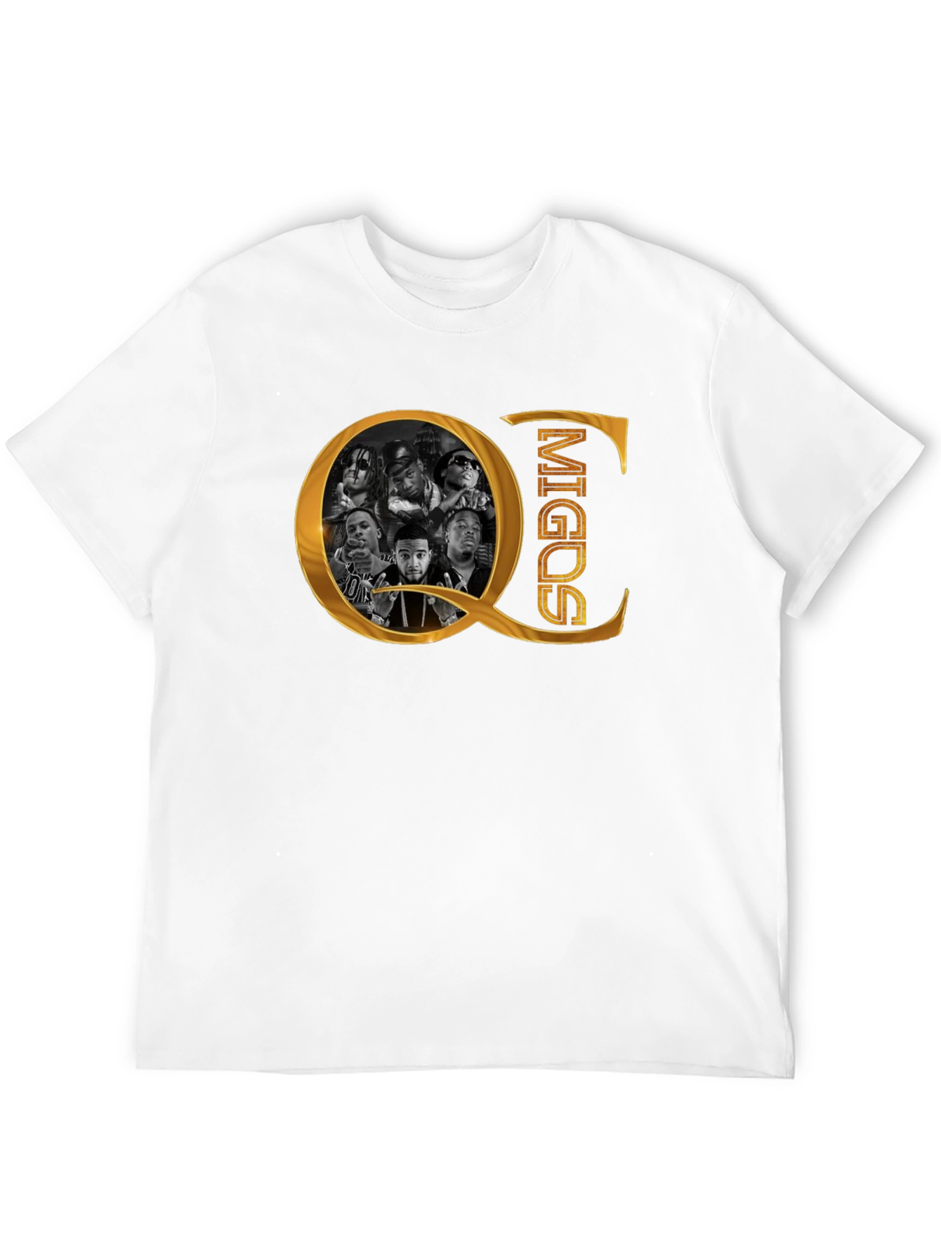 QC Migos Graphic Print Black T-Shirt