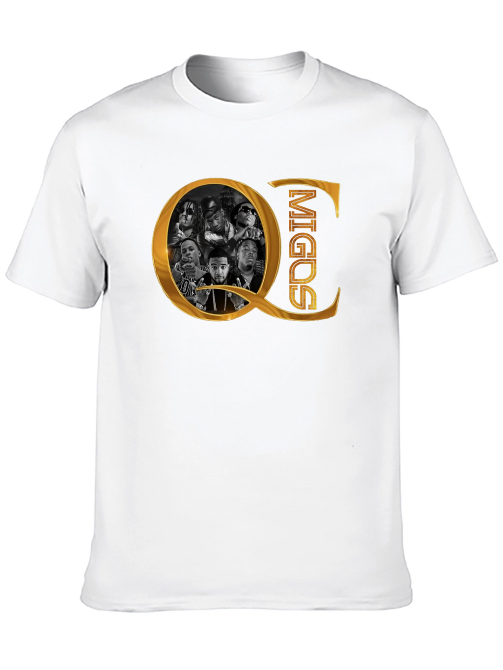 QC Migos Graphic Print Black T-Shirt