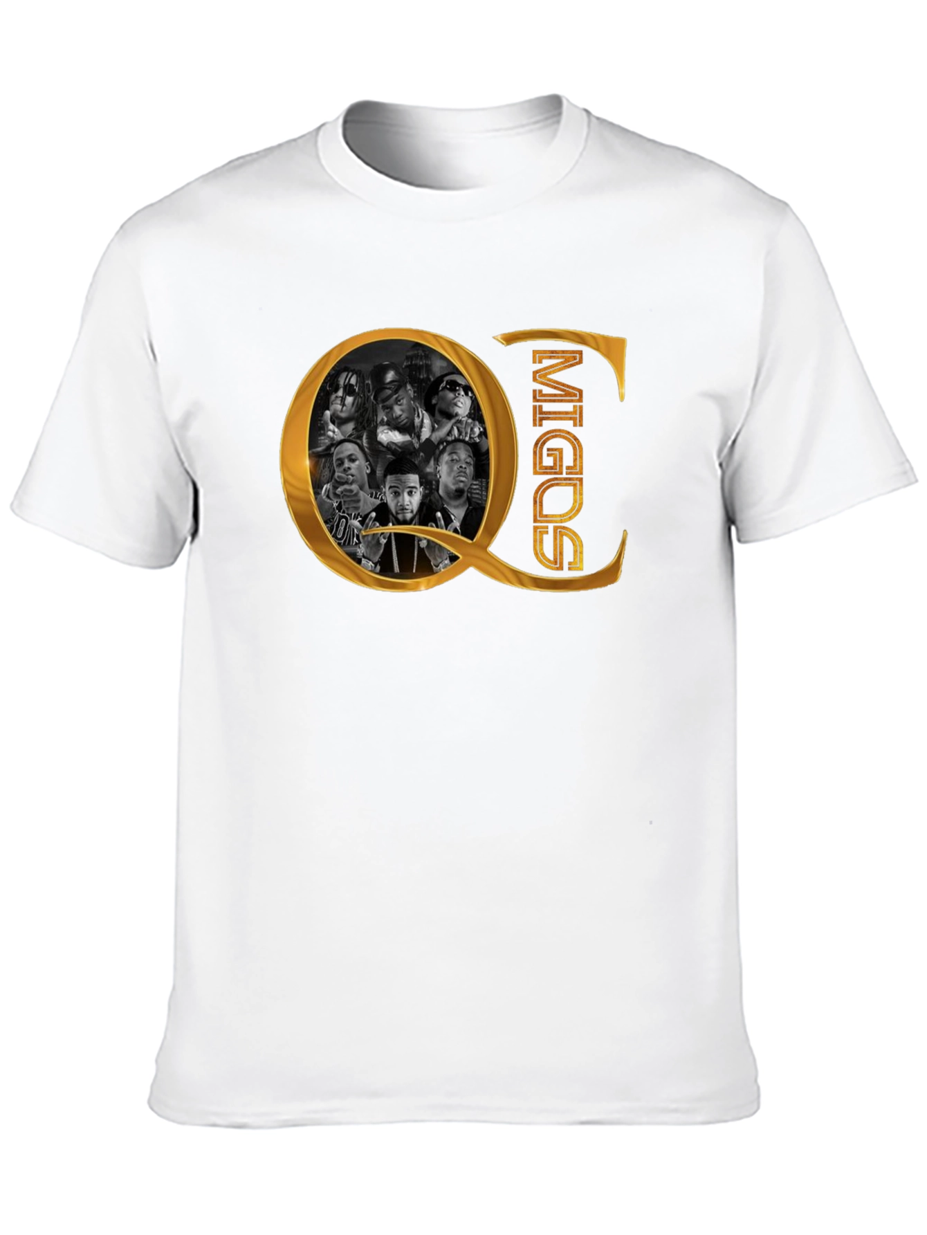 QC Migos Graphic Print Black T-Shirt