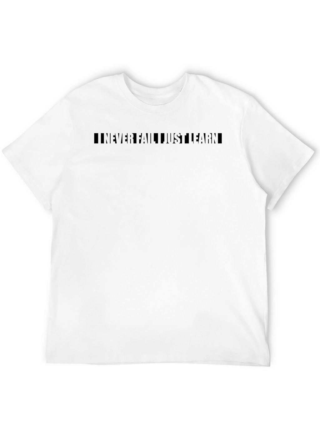 Never Fail Just Learn Black Graphic Tee